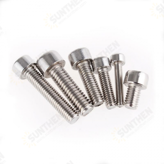 M5SH7 50Pcs M5 201 Stainless Steel 10-20mm Hex Socket Cap Head Screw Washer Nut