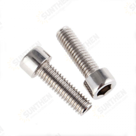 M5SH7 50Pcs M5 201 Stainless Steel 10-20mm Hex Socket Cap Head Screw Washer Nut