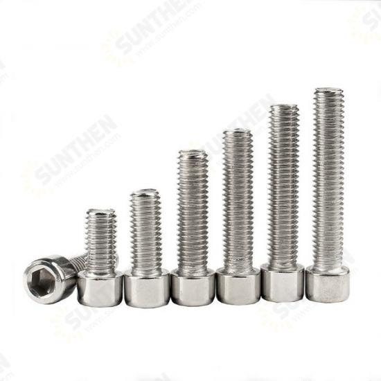 M5SH7 50Pcs M5 201 Stainless Steel 10-20mm Hex Socket Cap Head Screw Washer Nut