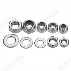 MXSN2 255pcs Stainless Steel Nylon Lock Nuts Full Nuts Washers Kit M4 M5 M6 MXSN2 255pcs Stainless Steel Nylon Lock Nuts Full Nuts Washers Kit M4 M5 M6