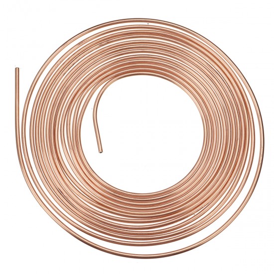 Universal 25Ft Copper Nickel Brake Line Tubing Kit 3/16inch OD with 15Pcs Nuts