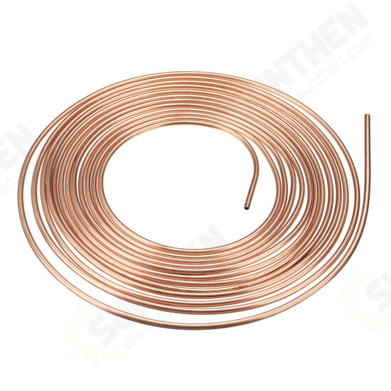 Universal 25Ft Copper Nickel Brake Line Tubing Kit 3/16inch OD with 15Pcs Nuts