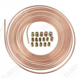 Universal 25Ft Copper Nickel Brake Line Tubing Kit 3/16inch OD with 15Pcs Nuts Universal 25Ft Copper Nickel Brake Line Tubing Kit 3/16inch OD with 15Pcs Nuts