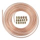 Universal 25Ft Copper Nickel Brake Line Tubing Kit 3/16inch OD with 15Pcs Nuts