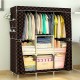 Large Canvas Fabric Wardrobe With Hanging Rail Shelving Clothes Storage Cupboard