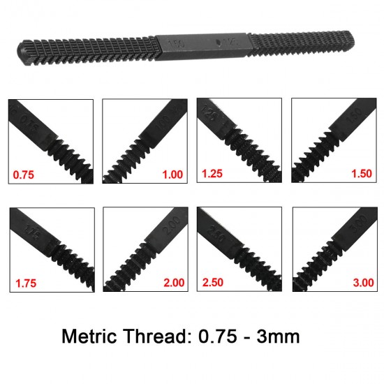 Metric Thread Repair Tool Restoration File Damaged Threads 0.75 to 3mm Pitch