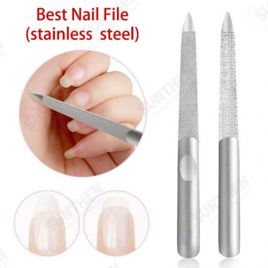 Nail Tools Nail Files Professional Stainless Steel Double-sided Grinding Nail Manicure Pedicure Scrub Nail Tools