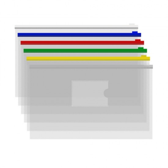 20Pcs File Folder Transparent A4/A5/B6/B5 Document Organizer Plastic File Pocket with Zipper for School Office