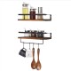 2pcs Wall Mounted Shelves Floating Hanging Storage Rack Home Bathroom Office Towel Holder With Hooks