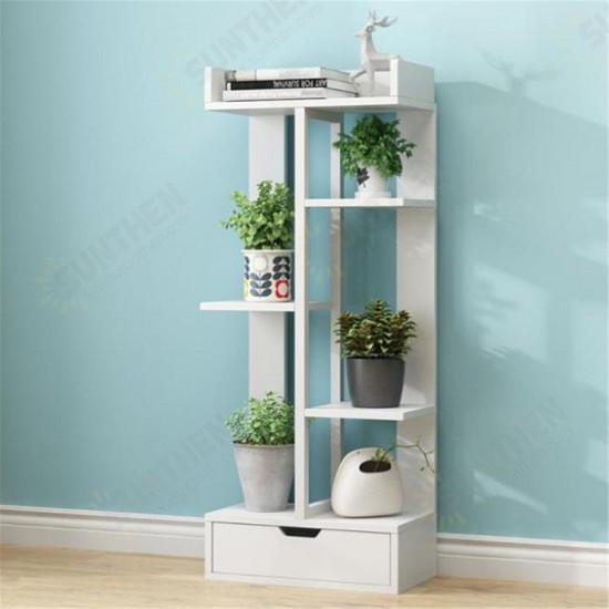 4 Layers Plant Stand Flower Pot Storage Rack Outdoor Indoor Garden Shelf Decorations Display Stand Bookshelf with Drawer