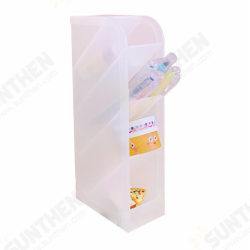 4 Layers Plastic Pen Holder Desktop Storage Oblique Insertion Organizer Pencil Stationery Office Desk Home