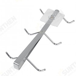 6 Hooks Under Cabinet Mug Holder 304 Stainless Steel Punch-free Coffee Cup Storage Rack 6 Hooks Under Cabinet Mug Holder 304 Stainless Steel Punch-free Coffee Cup Storage Rack