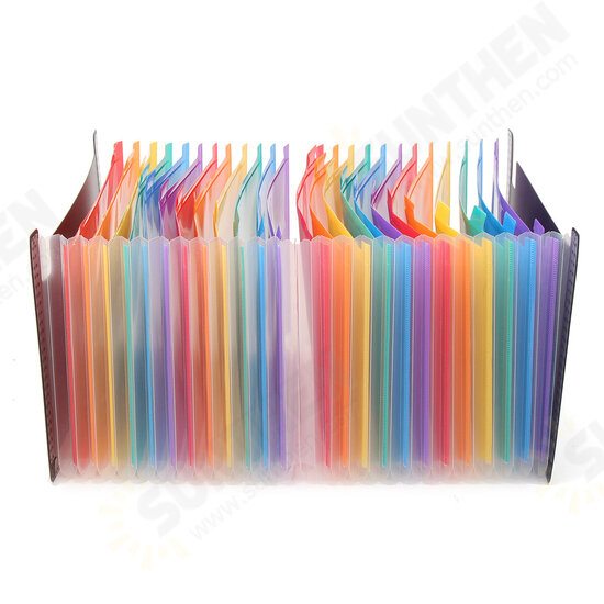 A4 24 Pockets Expanding Folder Accordion Multicolour Stand Expandable Portable Accordion File Business Office Stationery Supplies