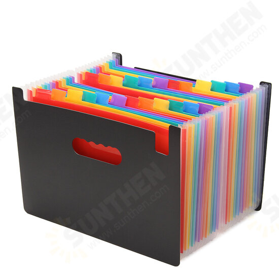 A4 24 Pockets Expanding Folder Accordion Multicolour Stand Expandable Portable Accordion File Business Office Stationery Supplies