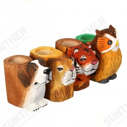 Animal Types Pen Holder Creative Hand Carved Wooden Pen Holder Lion Tiger Owl Dog Pattern Pen Organizer For Student Stationery Pencil Not Included Animal Types Pen Holder Creative Hand Carved Wooden Pen Holder Lion Tiger Owl Dog Pattern Pen Organizer For Student Stationery Pencil Not Included