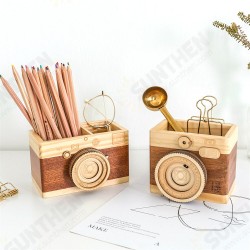 Creative Camera Wooden Pen Holder Storage Makeup Brushes Organizer Wood Crafts Retro Birthday Gifts Vintage Home Decoration Creative Camera Wooden Pen Holder Storage Makeup Brushes Organizer Wood Crafts Retro Birthday Gifts Vintage Home Decoration