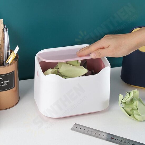 Creative Storage Home Living Room Desktop Storage Trash Can Kitchen Organizer Mini Office Trash Can Coffee Table Paper Basket