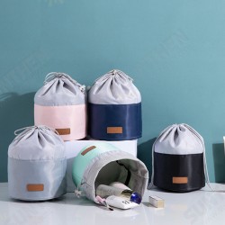 Cylinder Drawstring Cosmetic Bag Large Capacity Storage Case Lazy Beam Mouth Travel Cosmetic Organizer Wash Bag Cylinder Drawstring Cosmetic Bag Large Capacity Storage Case Lazy Beam Mouth Travel Cosmetic Organizer Wash Bag