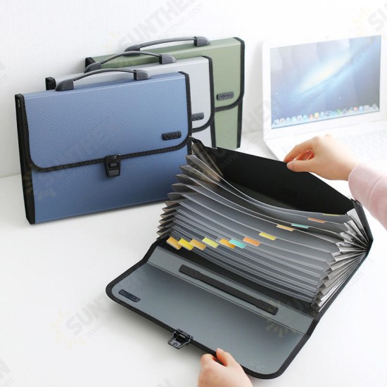 5556 1 Pcs A4 Organ Bag Multi Tier Expanding Buckled File Folder Student Business Work Office Document Conference Pack