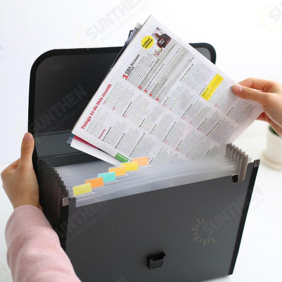 5556 1 Pcs A4 Organ Bag Multi Tier Expanding Buckled File Folder Student Business Work Office Document Conference Pack