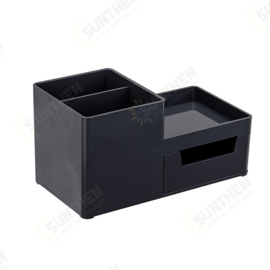 8907 Storage Box Multi-functional Desktop Pen Holder Student Stationery Organizer with Drawer Desk Accessories Office School Supplies