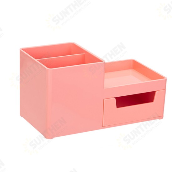 8907 Storage Box Multi-functional Desktop Pen Holder Student Stationery Organizer with Drawer Desk Accessories Office School Supplies