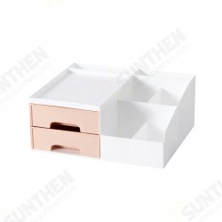 Desktop Storage Box Large Capacity 2 Drawers 7 Grids Cosmetic Makeup Organizer Pen Pencils Stationery Container For Home Office Desktop Storage Box Large Capacity 2 Drawers 7 Grids Cosmetic Makeup Organizer Pen Pencils Stationery Container For Home Office