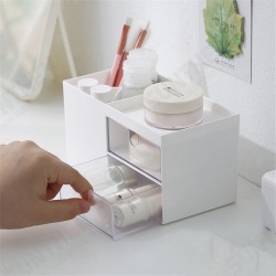 Desktop Storage Box Pen Holder with 2 Drawers Stationery Cosmetics Makeup Brushes Holder Sundries Organizer Office Home School Supplies Desktop Storage Box Pen Holder with 2 Drawers Stationery Cosmetics Makeup Brushes Holder Sundries Organizer Office Home School Supplies