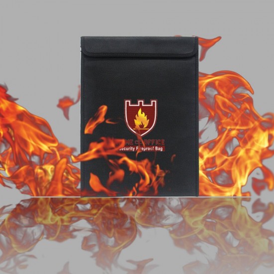 A4 Fireproof Document Bag Explosion-proof Storage Protection Bag Waterproof Fire-Resistant Money Pouch with Zipper Safe Bags for Charging Storage Home Office Safety Fire Protection