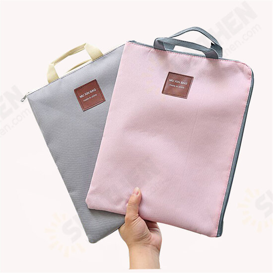 Waterproof Computer Bag Canvas Zipper Multi Functional Multi-Layer A4 File Bag Portable Pad Laptop Bag Mobile Briefcase