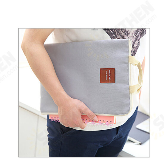 Waterproof Computer Bag Canvas Zipper Multi Functional Multi-Layer A4 File Bag Portable Pad Laptop Bag Mobile Briefcase