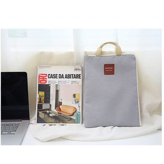 Waterproof Computer Bag Canvas Zipper Multi Functional Multi-Layer A4 File Bag Portable Pad Laptop Bag Mobile Briefcase