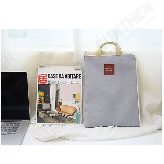 Waterproof Computer Bag Canvas Zipper Multi Functional Multi-Layer A4 File Bag Portable Pad Laptop Bag Mobile Briefcase