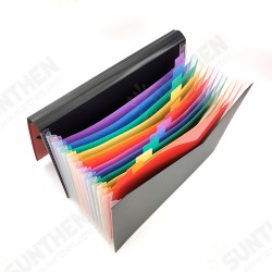 Multi-color File Folder 13 Pockets Document Organizer Accordion A4 Size File Folder Bag for Business Office Study Home Multi-color File Folder 13 Pockets Document Organizer Accordion A4 Size File Folder Bag for Business Office Study Home