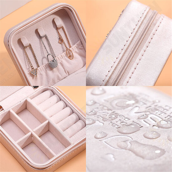 Portable Travel Women Jewelry Box Ornaments Storage Case PU Earring Organizer Portable Travel Women Jewelry Box Ornaments Storage Case PU Earring Organizer