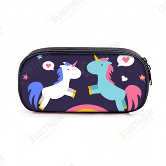 Unicorn Pencil Case Large Capacity Oxford Fabric Pen Box Stationery Cosmetic 4 Patterns Pen Holder For Student Children