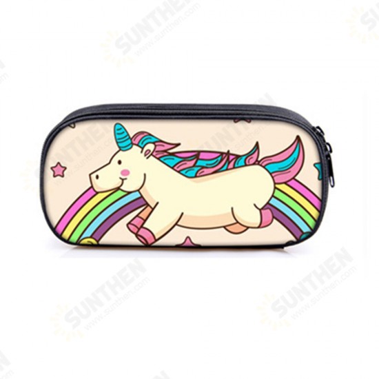 Unicorn Pencil Case Large Capacity Oxford Fabric Pen Box Stationery Cosmetic 4 Patterns Pen Holder For Student Children