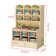 Wooden Pen Holder 7 Layers Multi-Functional DIY Desktop Stationary Organizer Home Office Supply Storage Rack