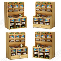 Wooden Pen Holder 7 Layers Multi-Functional DIY Desktop Stationary Organizer Home Office Supply Storage Rack Wooden Pen Holder 7 Layers Multi-Functional DIY Desktop Stationary Organizer Home Office Supply Storage Rack