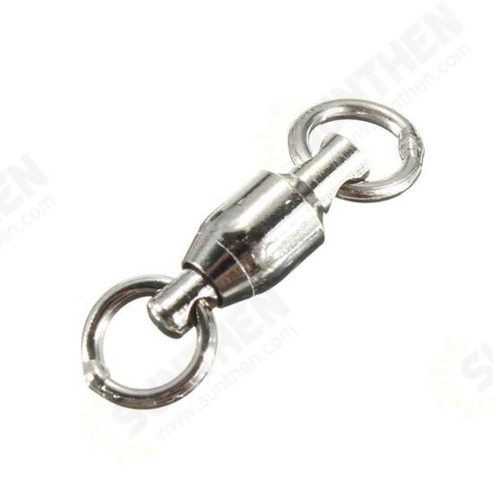 10 pcs Ball Bearing Fishing Rolling Swivel Connectors Solid Rings Fishing Swivels 0-10#