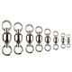 10 pcs Ball Bearing Fishing Rolling Swivel Connectors Solid Rings Fishing Swivels 0-10#