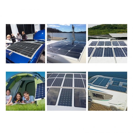 100W Solar Panel Kit Flexible Solar Panels 12V High Efficiency Solar Powered Panel For Fishing Bait Boats Hiking Camping Travel