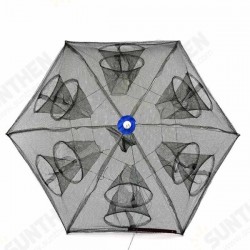 12 Holes Square Foldable Fishing Trap Cast Net Nylon Stainless Closed Shrimp Net