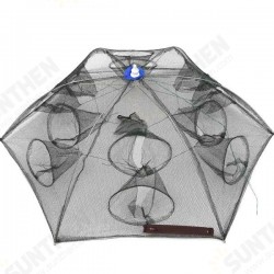 12 Holes Square Foldable Fishing Trap Cast Net Nylon Stainless Closed Shrimp Net