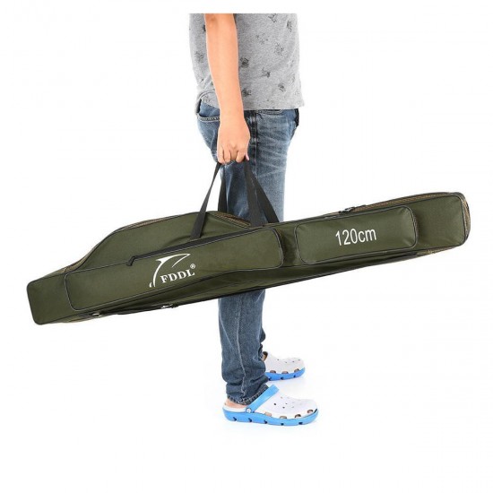 1.2M/1.3M Portable Folding Fishing Rod Bag Fish Pole Tools Storage Bag Holdall Case Carrier Holder