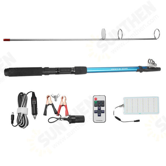 12V 500W Telescopic LED Fishing Rod Lamp Car Light Remote Controller Outdoor Camping Lantern