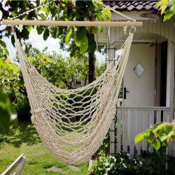 135 x 90CM Portable Outdoor Swing Cotton Hammock Chair Wooden Bar Hanging Rope Chair For Garden Patio Yard Porch 135 x 90CM Portable Outdoor Swing Cotton Hammock Chair Wooden Bar Hanging Rope Chair For Garden Patio Yard Porch