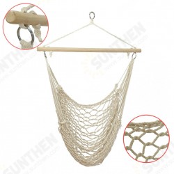 135 x 90CM Portable Outdoor Swing Cotton Hammock Chair Wooden Bar Hanging Rope Chair For Garden Patio Yard Porch 135 x 90CM Portable Outdoor Swing Cotton Hammock Chair Wooden Bar Hanging Rope Chair For Garden Patio Yard Porch