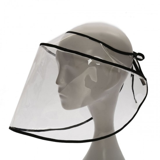 1PC PVC Transparent Mask Full Face Cover Dustproof Splash-proof Hat Protective Shade