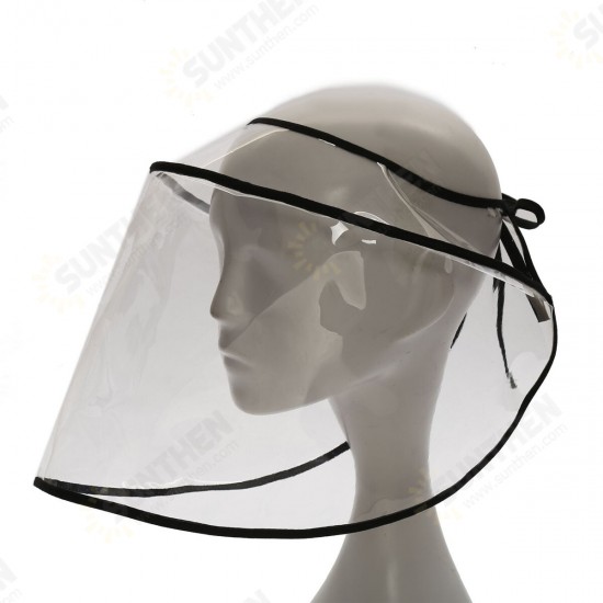 1PC PVC Transparent Mask Full Face Cover Dustproof Splash-proof Hat Protective Shade